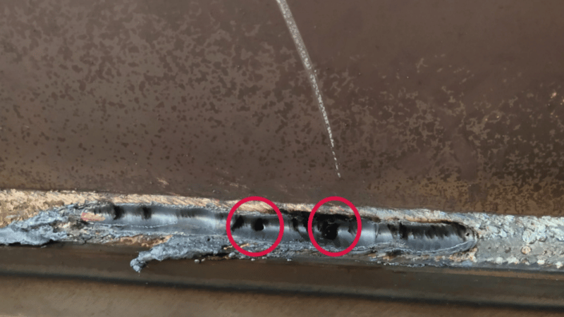  typical of hydrogen pores